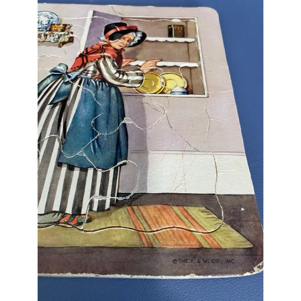 Platt & Munk Vintage Puzzle Cardboard  Old Mother Hubbard Nursery Rhyme Made USA